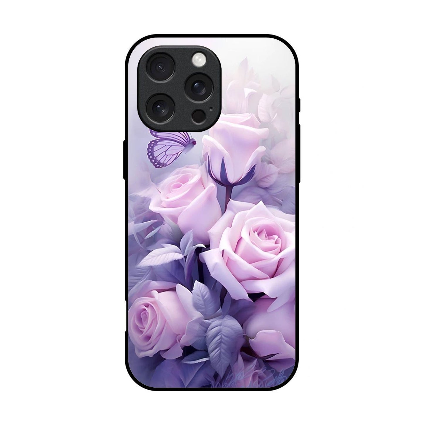 Floral Printed Glass Case for iPhone - FL02