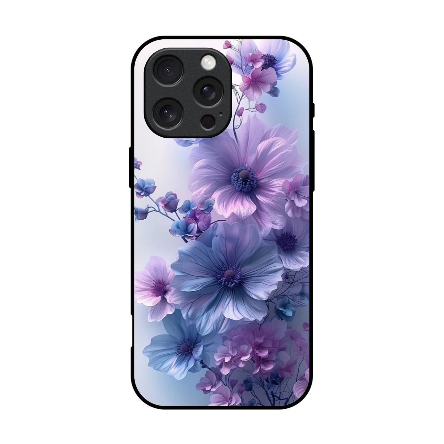 Floral Printed Glass Case for iPhone - FL12