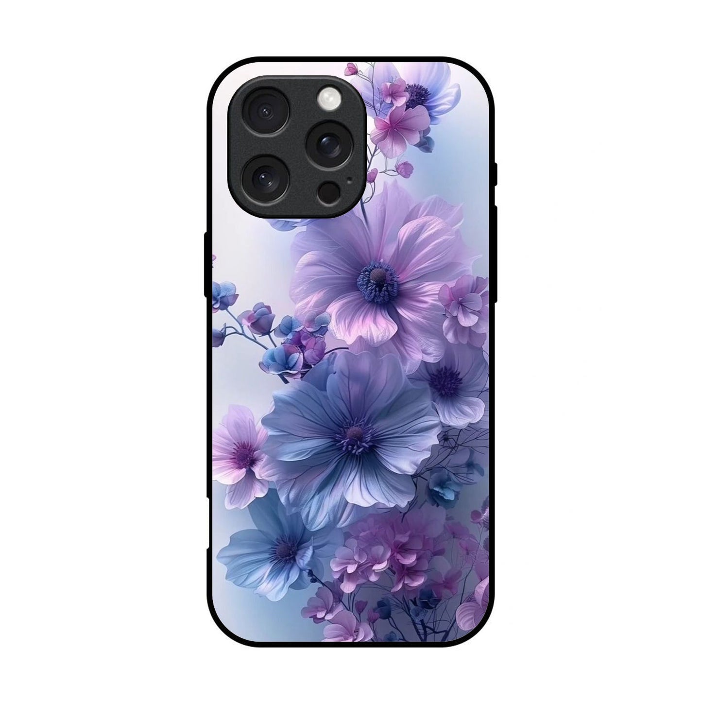 Floral Printed Glass Case for iPhone - FL03