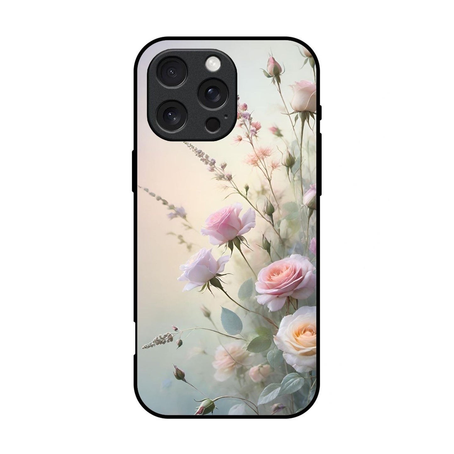 Floral Printed Glass Case for iPhone - FL06