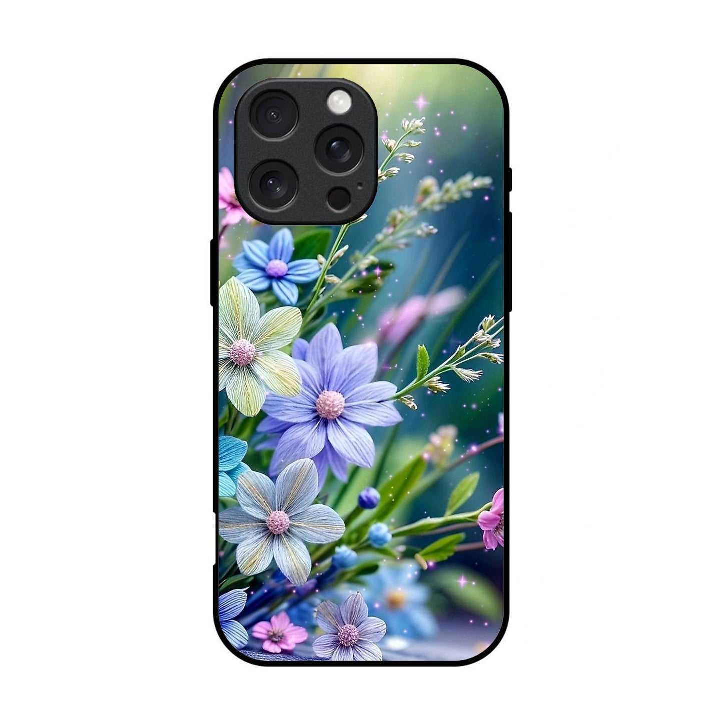 Floral Printed Glass Case for iPhone - FL08