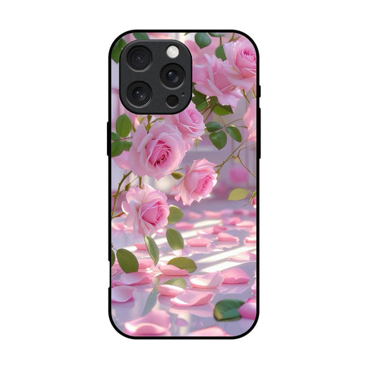 Floral Printed Glass Case for iPhone - FL13