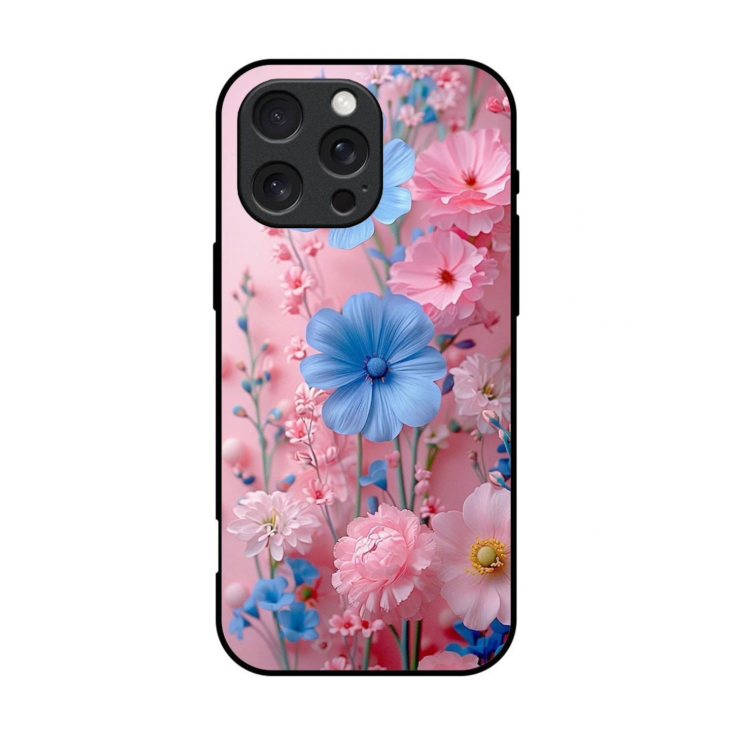 Floral Printed Glass Case for iPhone - FL14
