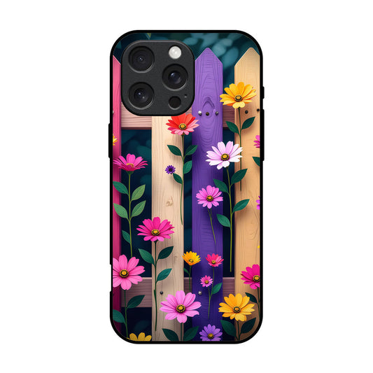 Floral Printed Glass Case for iPhone - FL18
