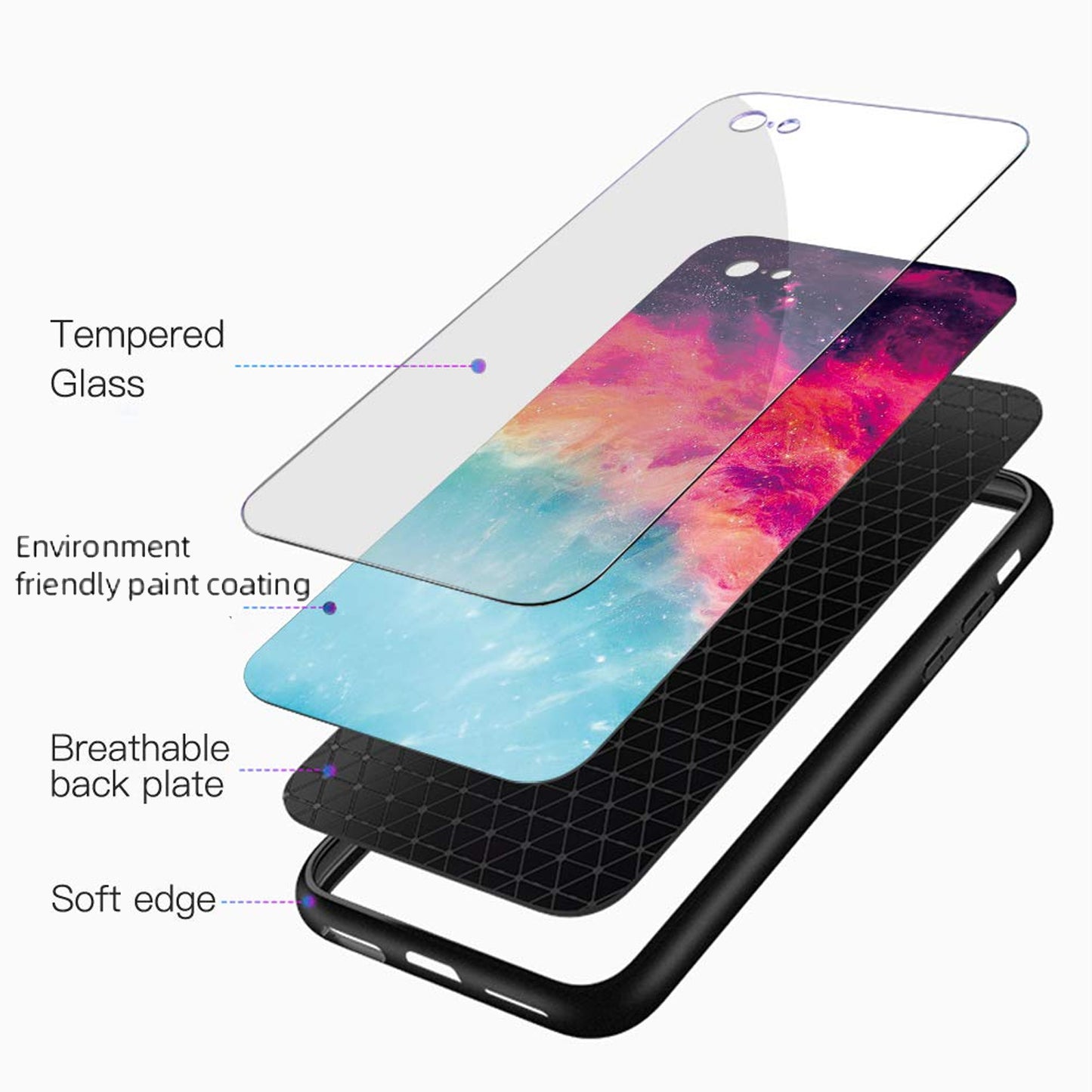 Cute Panda Printed Glass Cover for iPhone - CT06